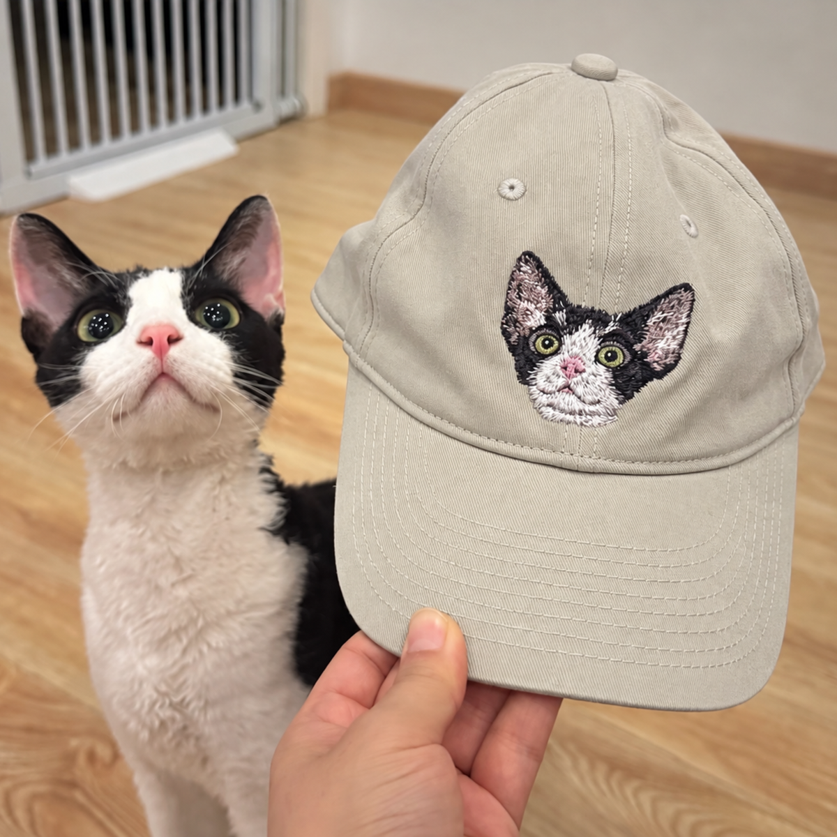 By My Side – Custom Pet Portrait Embroidered Baseball Cap