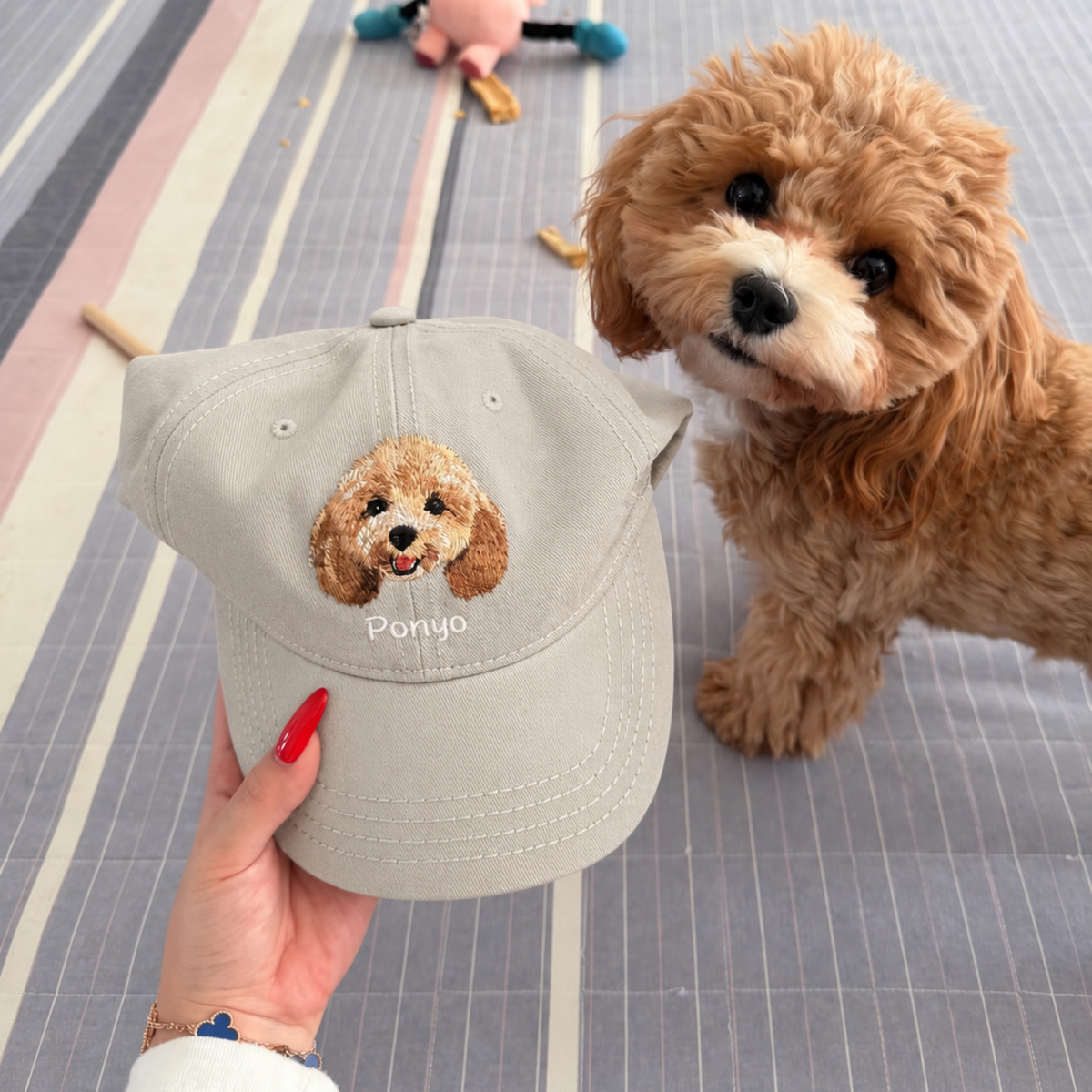 By My Side – Custom Pet Portrait Embroidered Baseball Cap