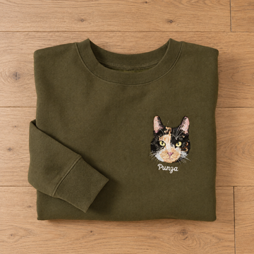 Forever By My Side – Custom Pet Portrait Embroidered Sweatshirt