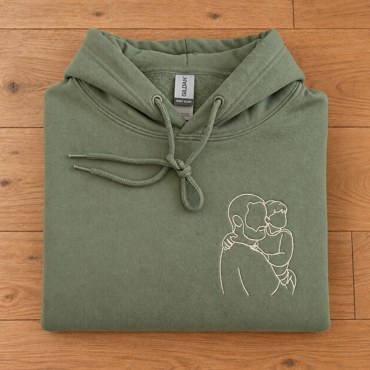 In Your Arms – Custom Photo Line Art Embroidered Sweatshirt Hoodie
