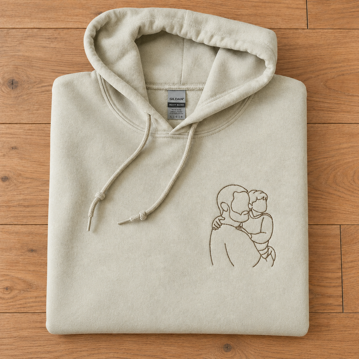 In Your Arms – Custom Photo Line Art Embroidered Sweatshirt Hoodie