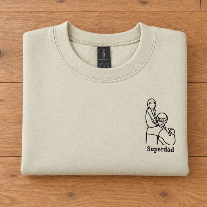 In Your Arms – Custom Photo Line Art Embroidered Sweatshirt Hoodie