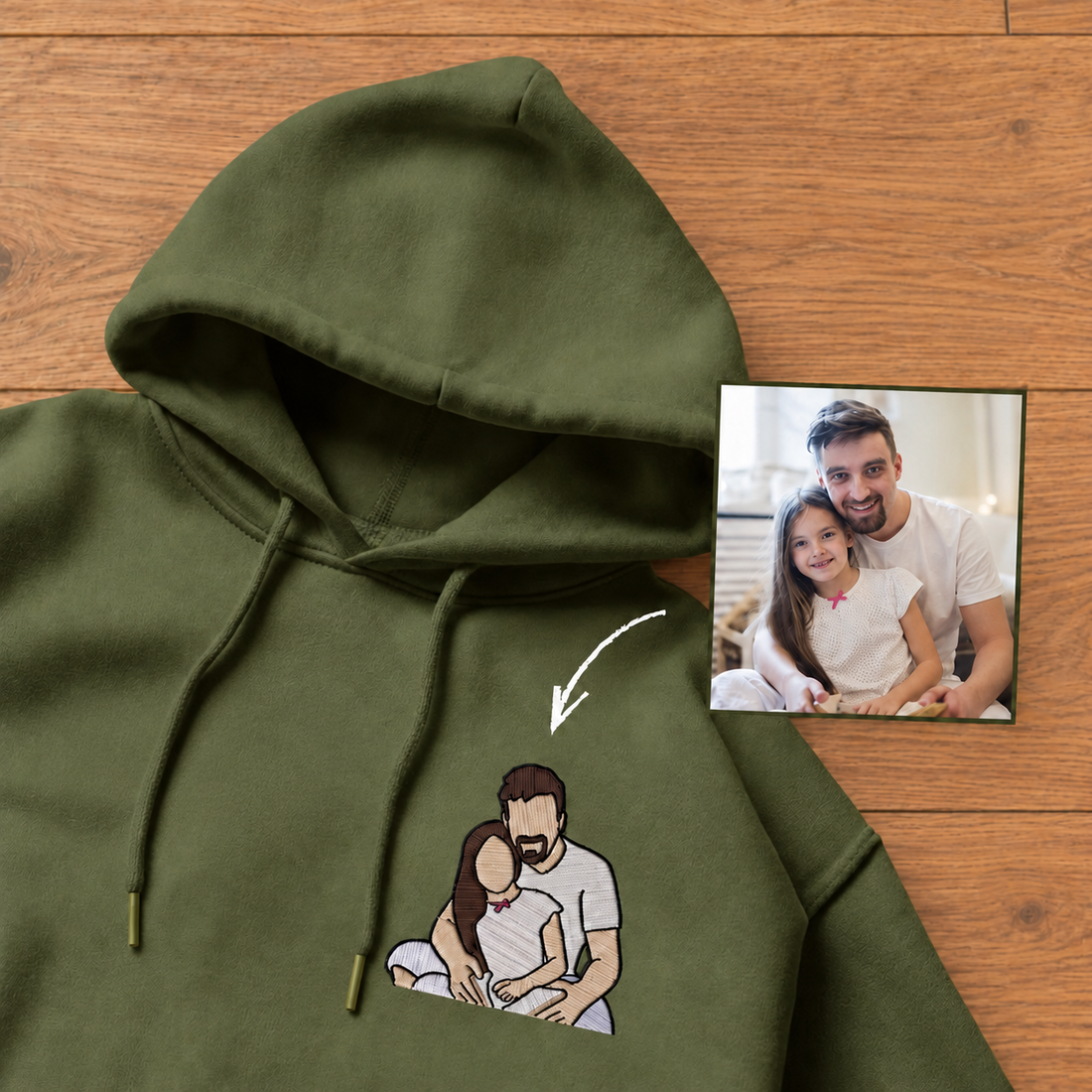 Close to You – Custom Full-Color Photo Portrait Embroidered Sweatshirt