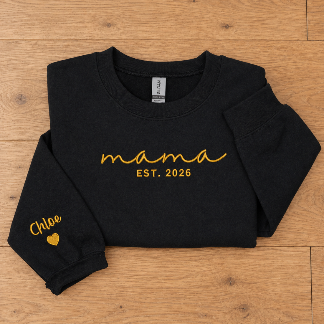 The Year I Became Mama – Custom Name & Year Embroidered Sweatshirt