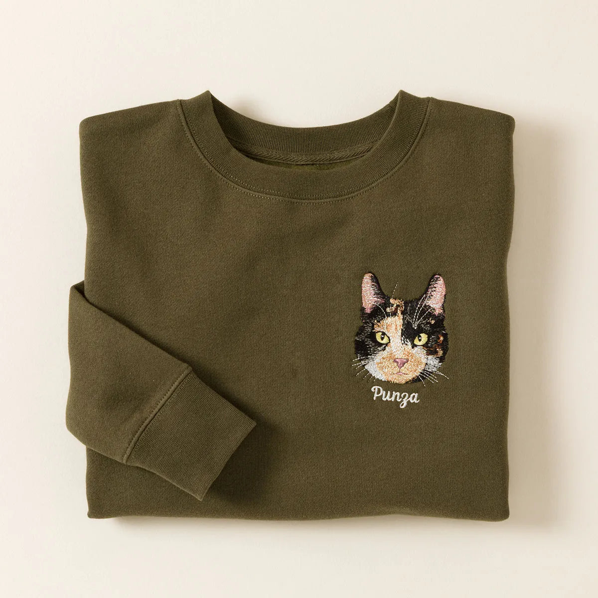 Forever By My Side – Custom Pet Portrait Embroidered Sweatshirt