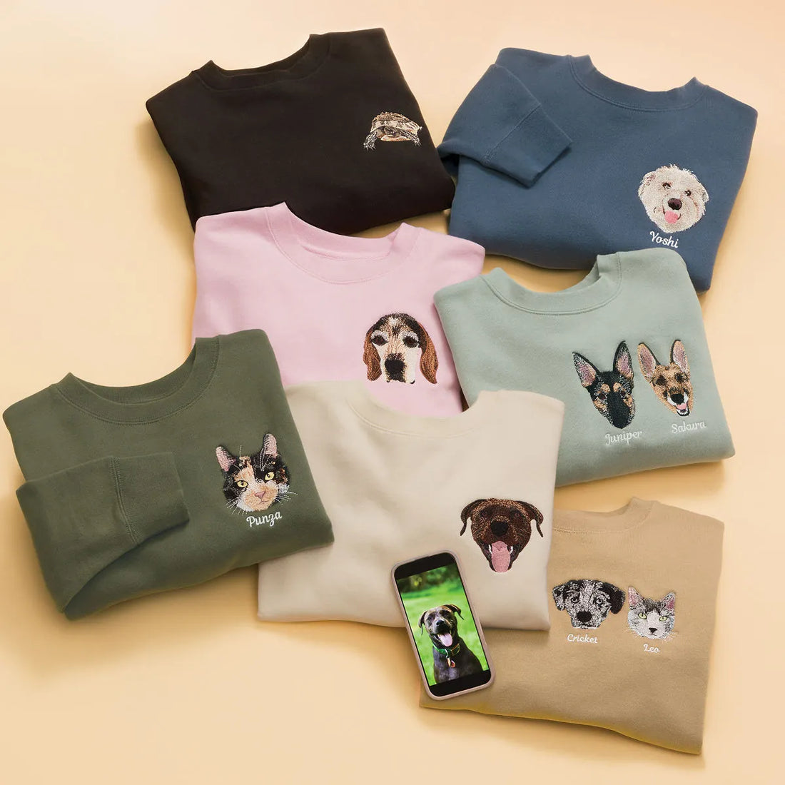 Forever By My Side – Custom Pet Portrait Embroidered Sweatshirt