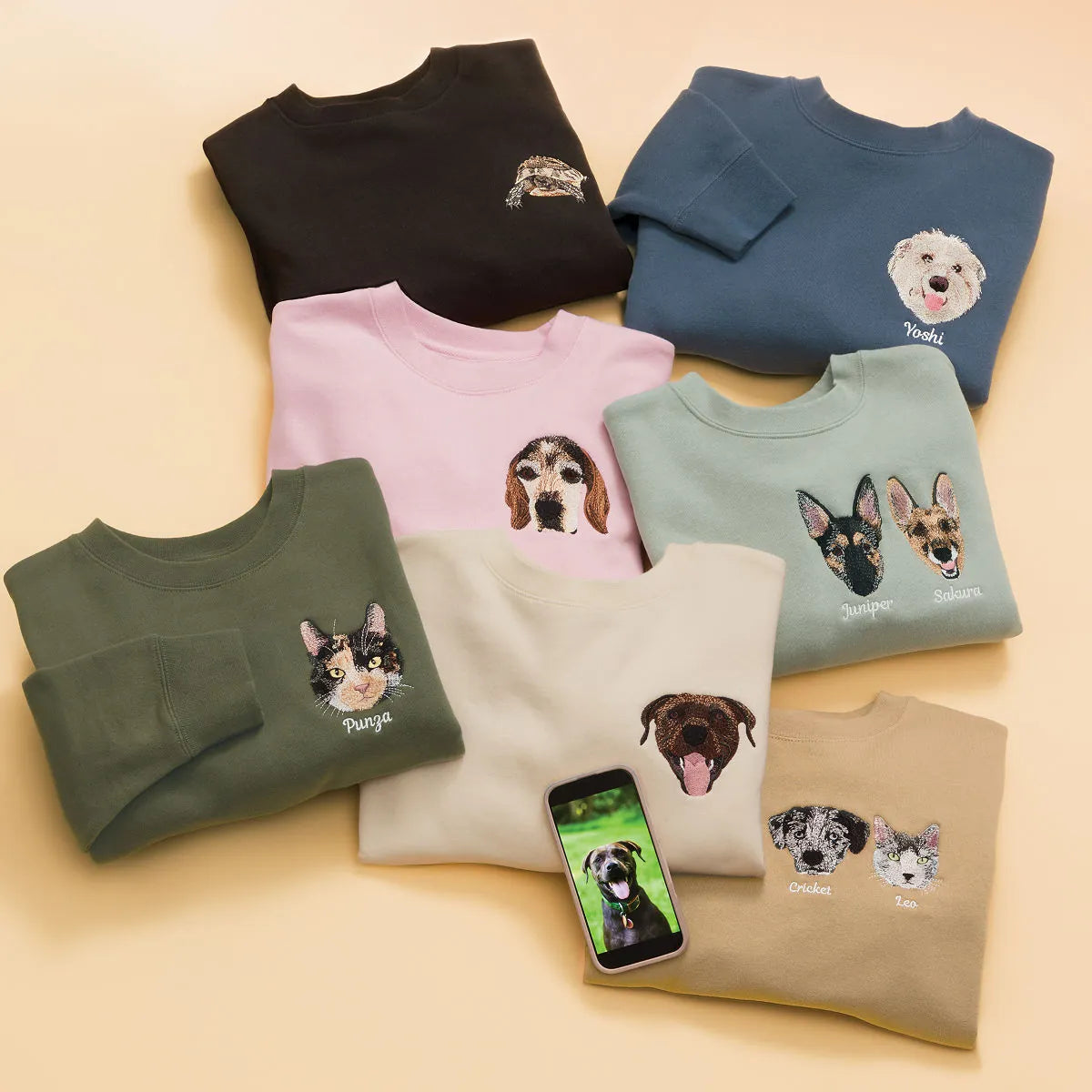 Forever By My Side – Custom Pet Portrait Embroidered Sweatshirt