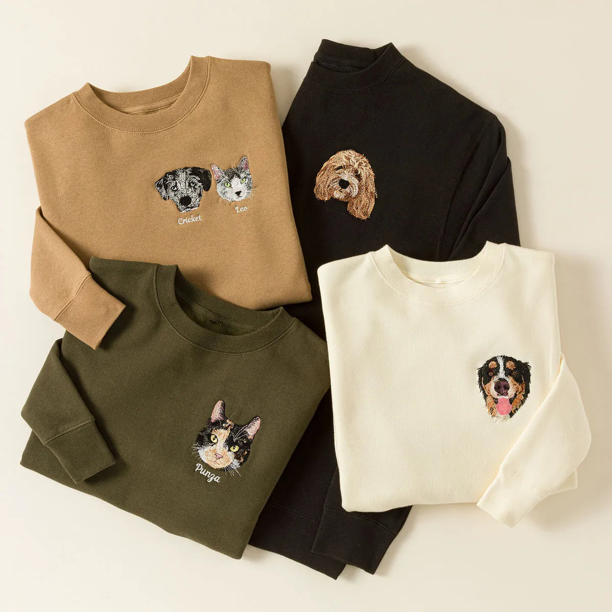 Forever By My Side – Custom Pet Portrait Embroidered Sweatshirt