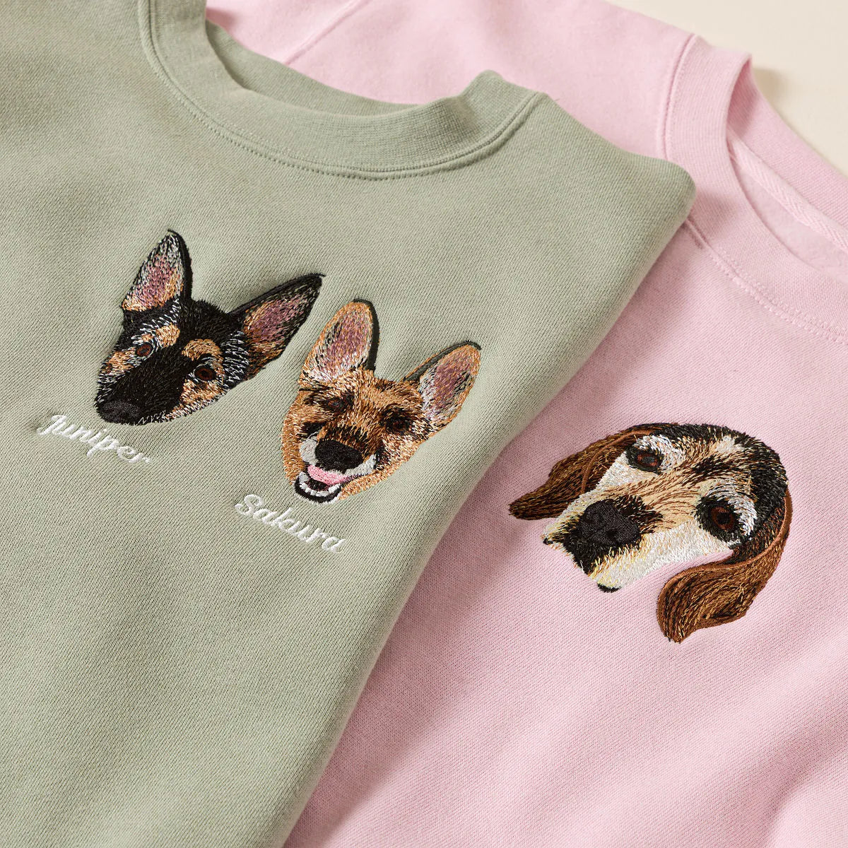 Forever By My Side – Custom Pet Portrait Embroidered Sweatshirt