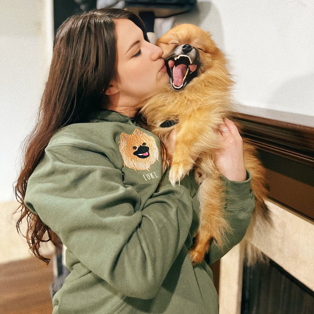 Forever By My Side – Custom Pet Portrait Embroidered Sweatshirt