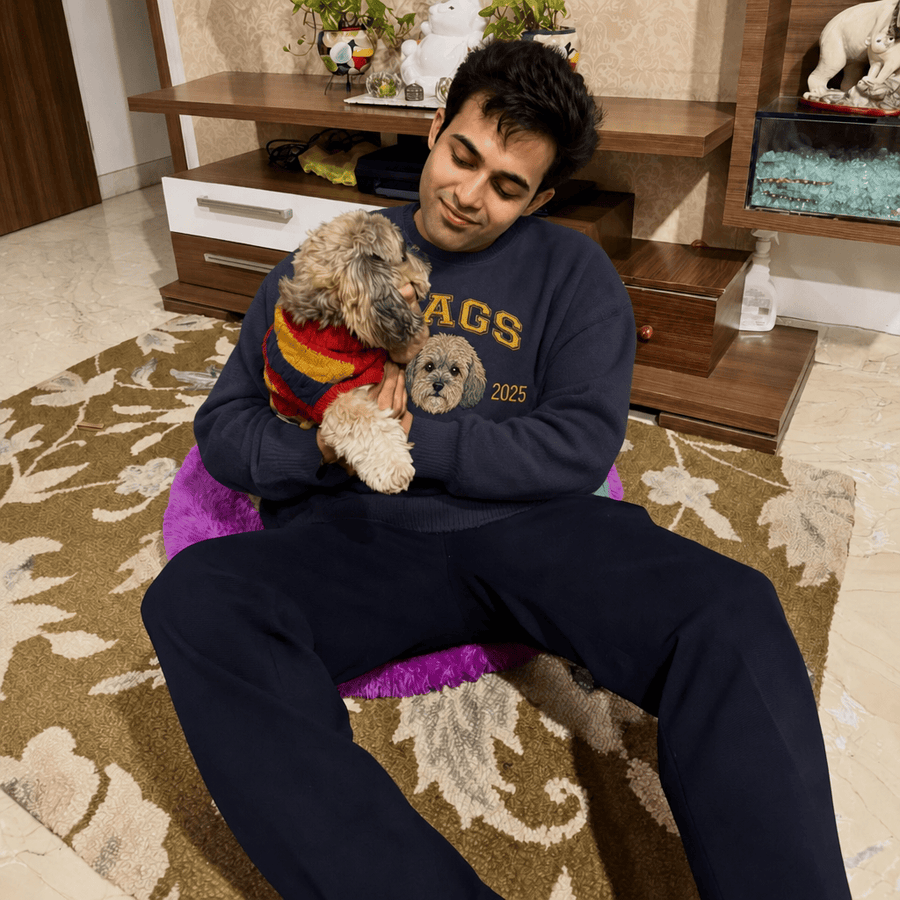 My Little Legend – Custom Varsity Pet Portrait Embroidered Sweatshirt