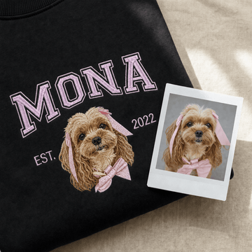 My Little Legend – Custom Varsity Pet Portrait Embroidered Sweatshirt