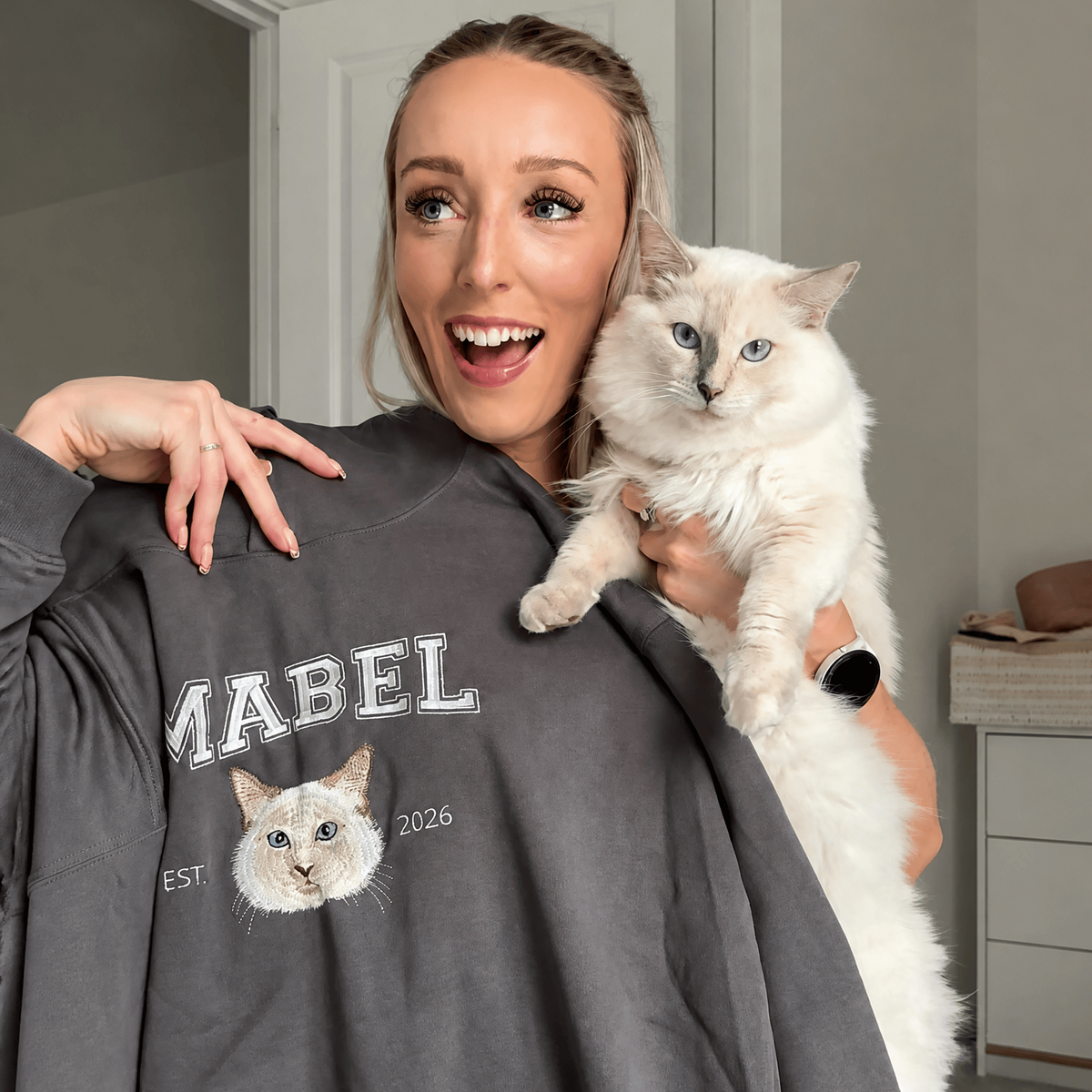 My Little Legend – Custom Varsity Pet Portrait Embroidered Sweatshirt