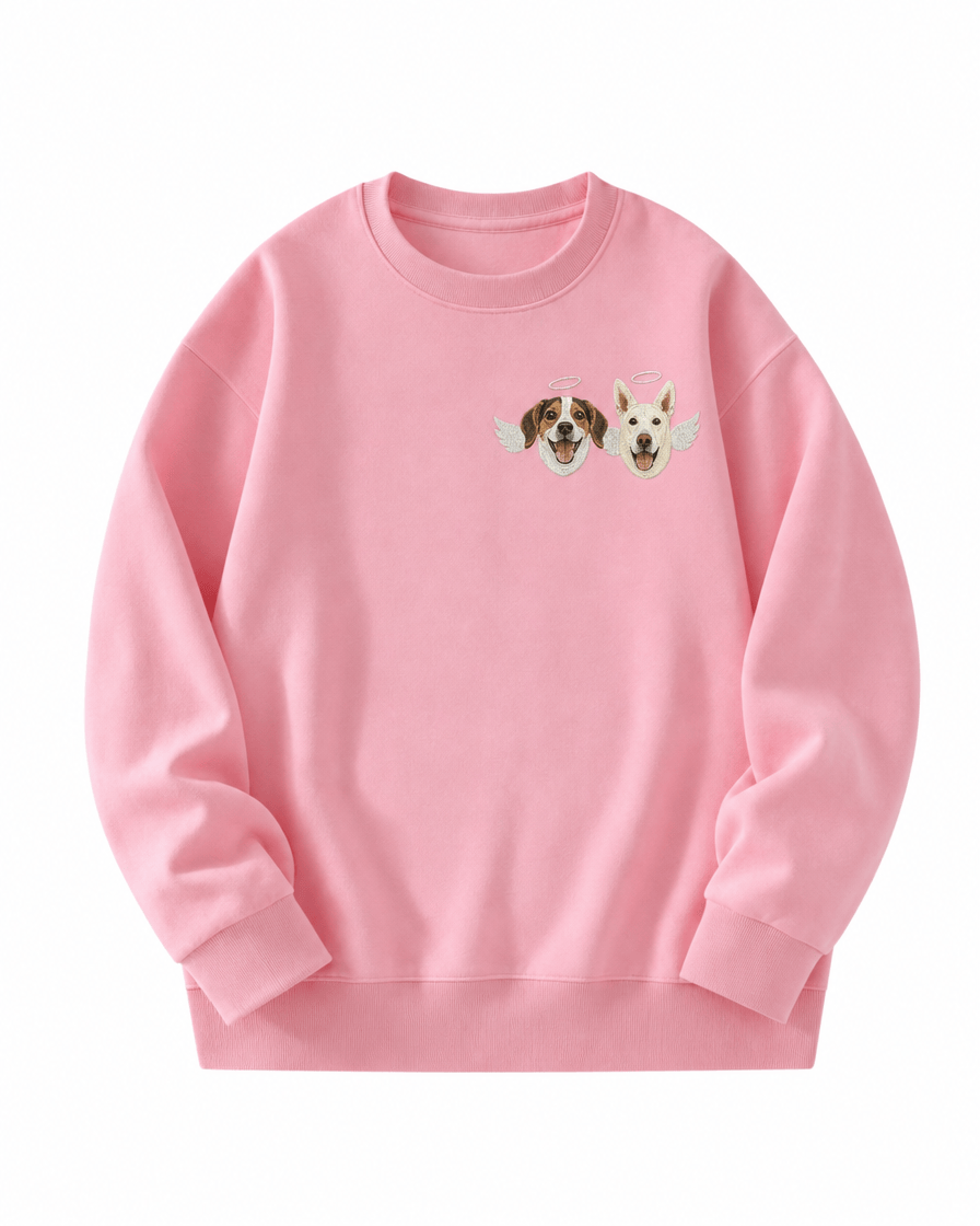 Always With Me – Custom Pet Angel Portrait Embroidered Sweatshirt