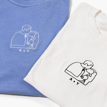 Our Favorite Moment – Custom Couple Line Art Embroidered Sweatshirt