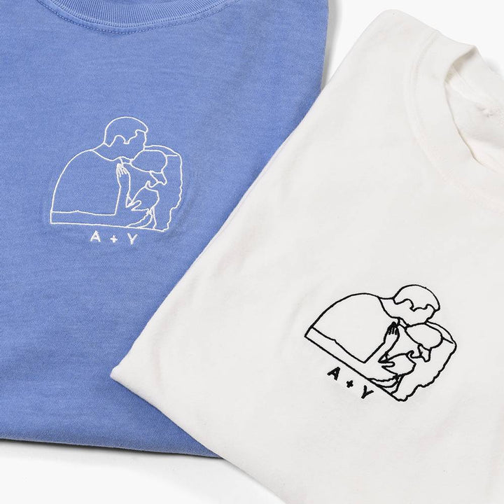 Our Favorite Moment – Custom Couple Line Art Embroidered Sweatshirt