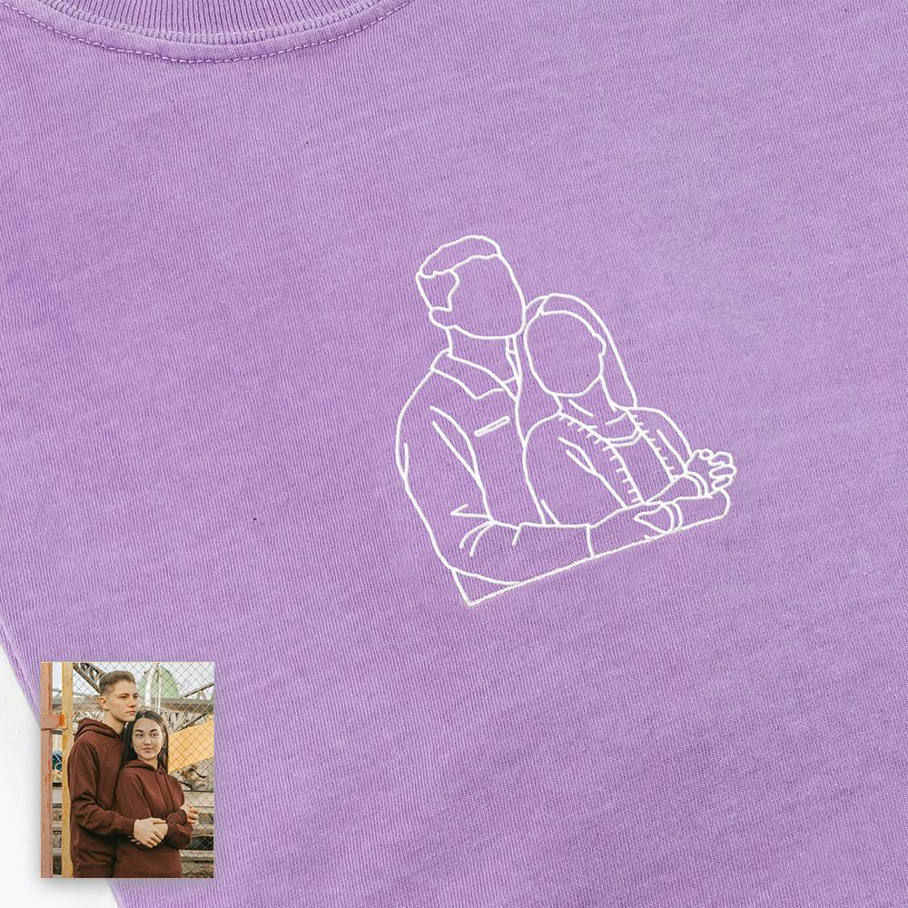 Our Favorite Moment – Custom Couple Line Art Embroidered Sweatshirt