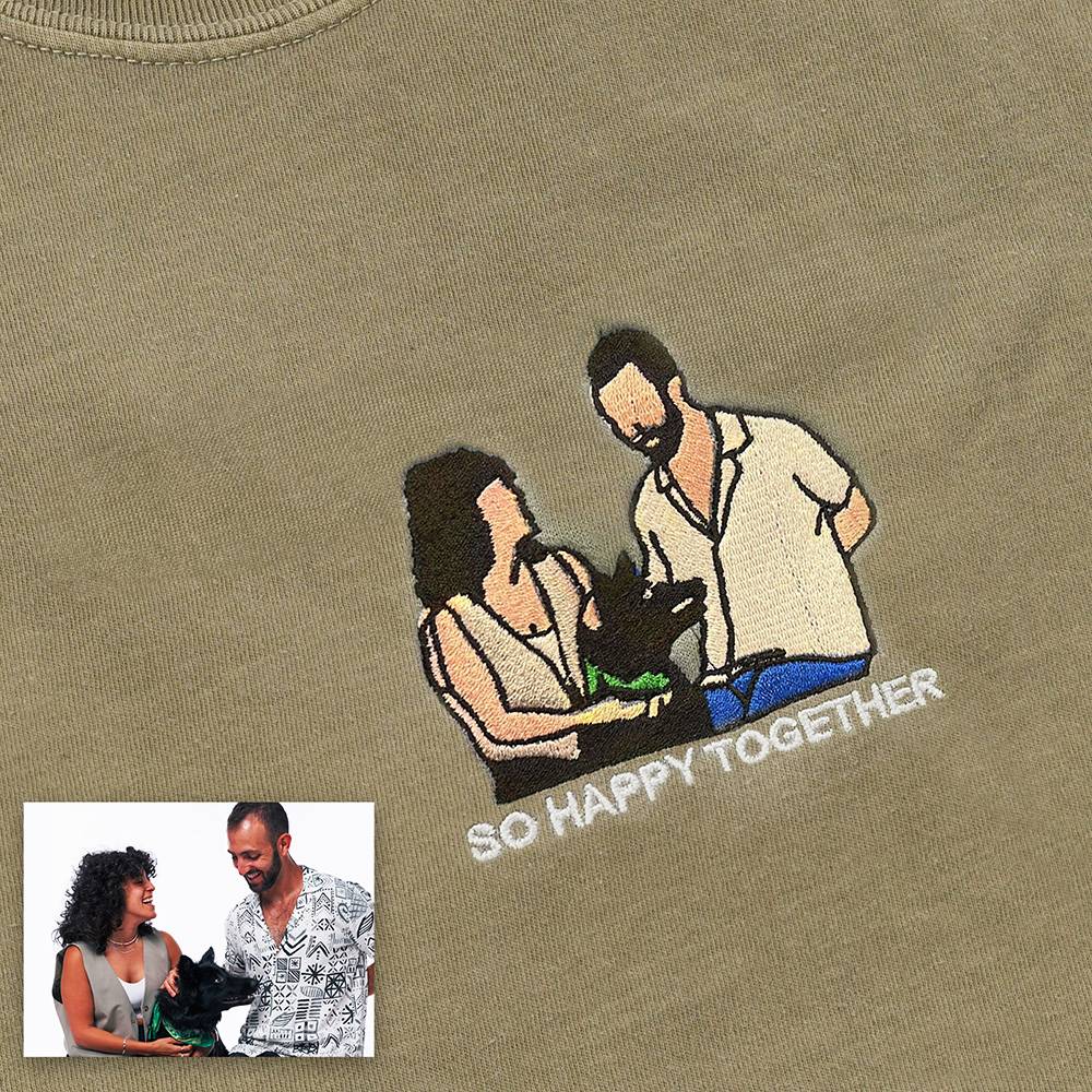 Our Little World – Custom Full-Color Portrait Embroidered Sweatshirt