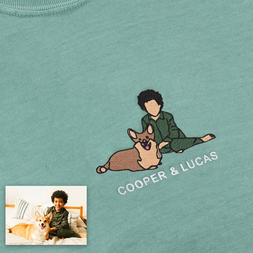 Our Little World – Custom Full-Color Portrait Embroidered Sweatshirt