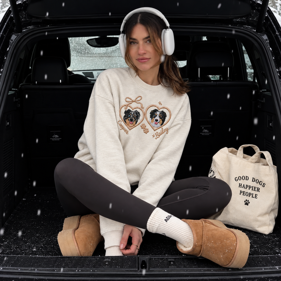 Close to My Heart – Custom Pet Portrait & Name Embroidered Sweatshirt