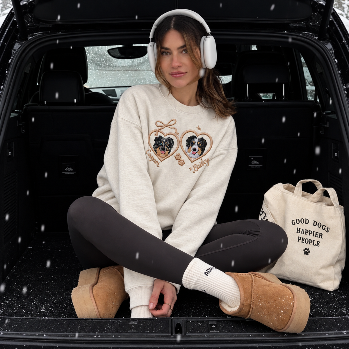 Close to My Heart – Custom Pet Portrait & Name Embroidered Sweatshirt