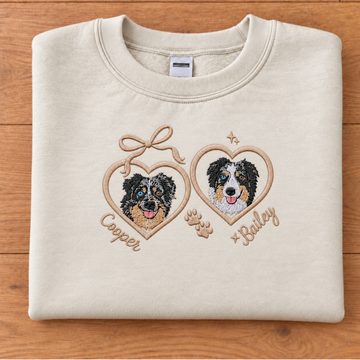 Close to My Heart – Custom Pet Portrait & Name Embroidered Sweatshirt