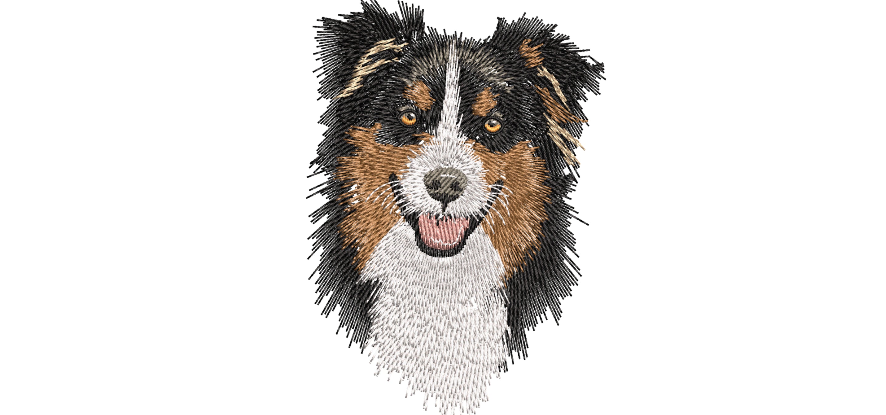 Custom embroidered dog portrait