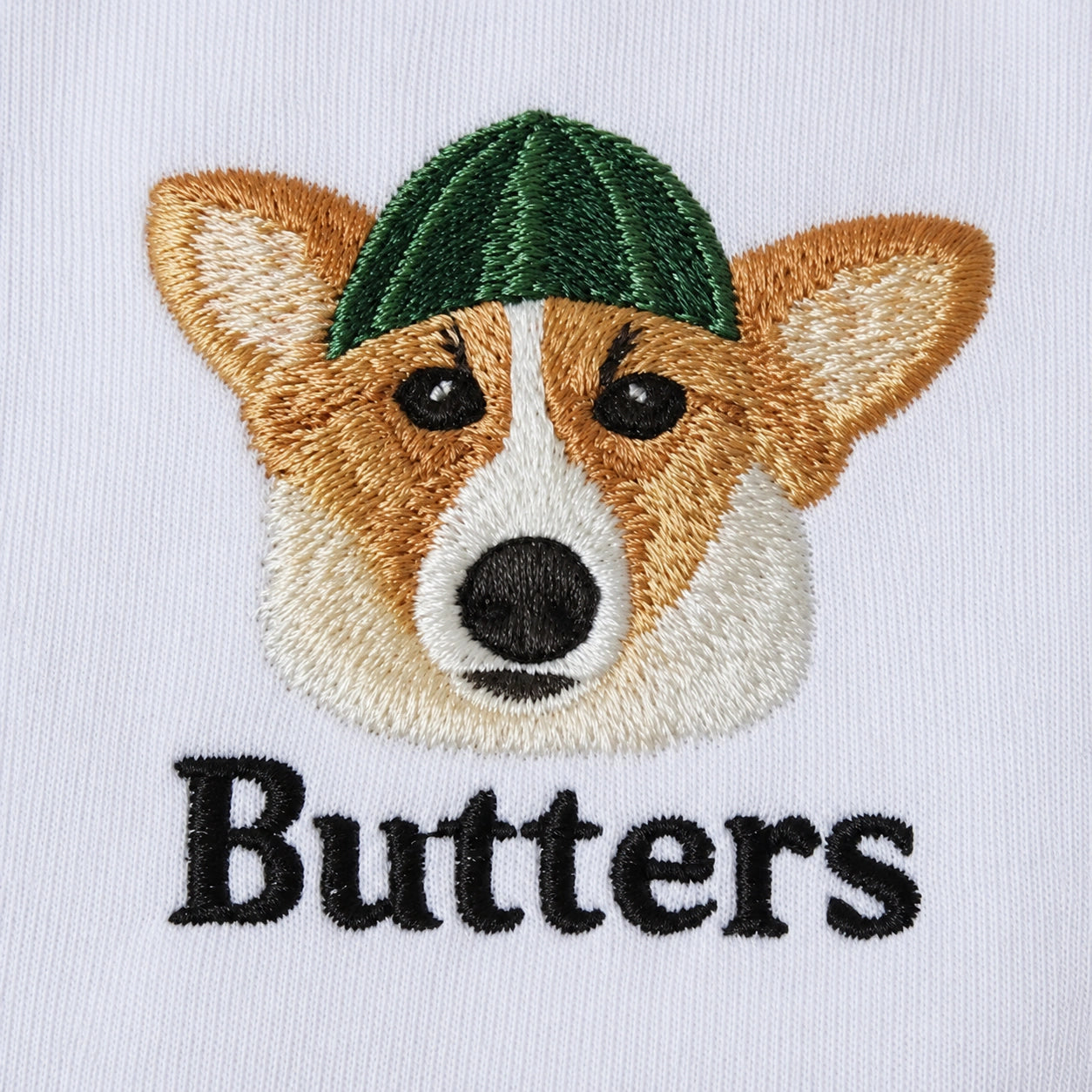 Corgi recreated in embroidery