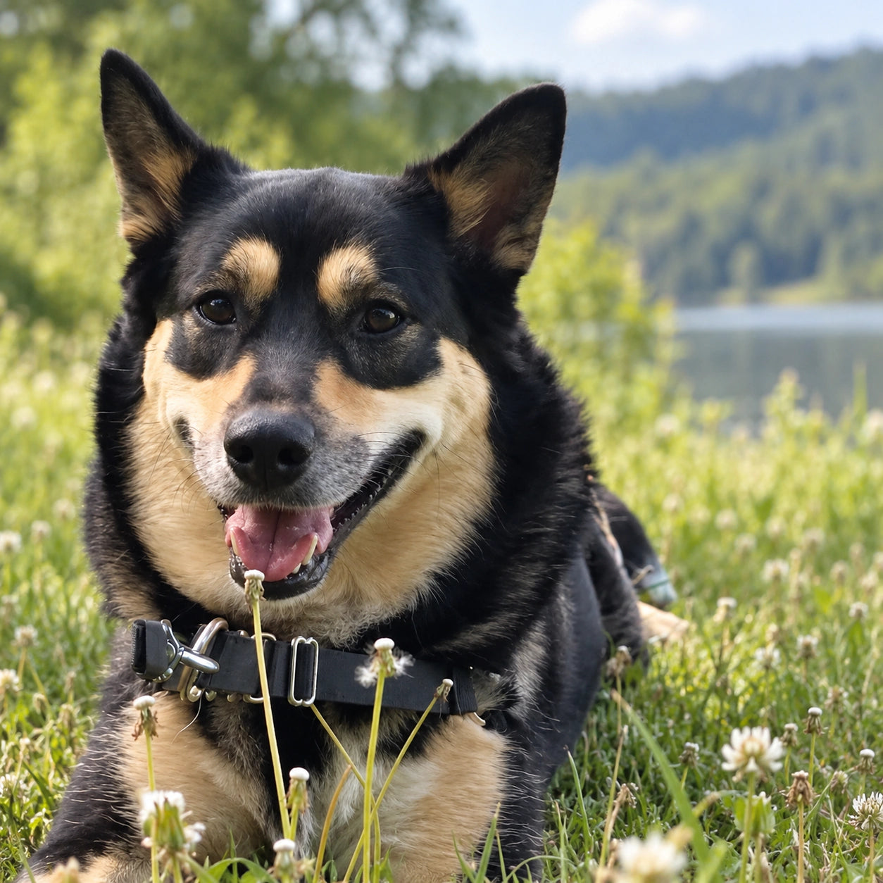Original photograph: Black and tan dog
