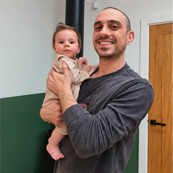 Original photograph: Father and baby